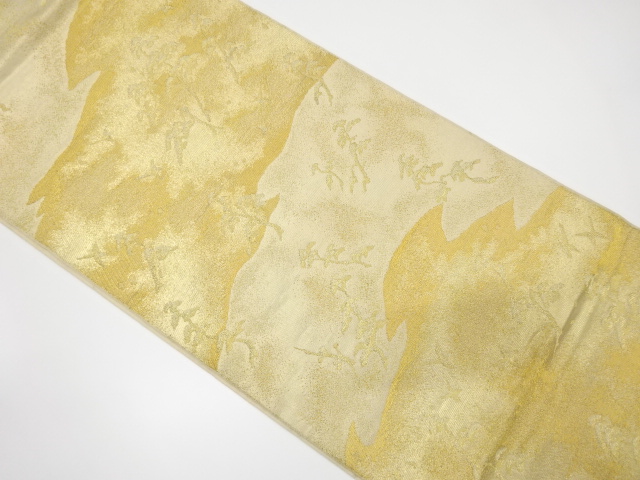 アンティーク　松風景模様織り出し袋帯（着用可）